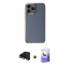 MARSİLYAN™- iPhone 15 Pro Max Kılıf Yankı Serisi - Siyah Bilvis 5in1 5D Magic Hayalet Cam Ekran Koruyucu + Raze Metal Kamera Lens - SH