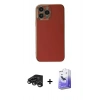 MARSİLYAN™- iPhone 15 Pro Max Kılıf Yankı Serisi - Siyah Bilvis 5in1 5D Magic Hayalet Cam Ekran Koruyucu + Titanyum Gri Raze Metal Kamera Lens