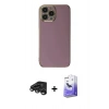 MARSİLYAN™- iPhone 15 Pro Max Kılıf Yankı Serisi - Siyah Bilvis 5in1 5D Magic Hayalet Cam Ekran Koruyucu + Titanyum Gri Raze Metal Kamera Lens
