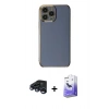 MARSİLYAN™- iPhone 15 Pro Max Kılıf Yankı Serisi - Siyah Bilvis 5in1 5D Magic Hayalet Cam Ekran Koruyucu + Raze Metal Kamera Lens - LT