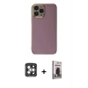MARSİLYAN™- iPhone 15 Pro Max Kılıf Yankı Serisi - Siyah Bilvis Hayalet Cam Ekran Koruyucu + PVD Metal Kamera Lens - GI