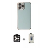 MARSİLYAN™- iPhone 15 Pro Max Kılıf Yankı Serisi - Siyah Bilvis Hayalet Cam Ekran Koruyucu + PVD Metal Kamera Lens - TU