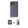 MARSİLYAN™- iPhone 15 Pro Max Kılıf Yankı Serisi - Siyah Bilvis Hayalet Cam Ekran Koruyucu + PVD Metal Kamera Lens - SH