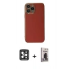 MARSİLYAN™- iPhone 15 Pro Max Kılıf Yankı Serisi - Siyah Bilvis Hayalet Cam Ekran Koruyucu + PVD Metal Kamera Lens - SH