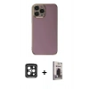 MARSİLYAN™- iPhone 15 Pro Max Kılıf Yankı Serisi - Siyah Bilvis Hayalet Cam Ekran Koruyucu + PVD Metal Kamera Lens - SH