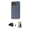 MARSİLYAN™- iPhone 15 Pro Max Kılıf Yankı Serisi - Siyah Bilvis Hayalet Cam Ekran Koruyucu + Raze Metal Kamera Lens - SH
