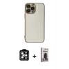 MARSİLYAN™- iPhone 15 Pro Max Kılıf Yankı Serisi - Siyah Bilvis Hayalet Cam Ekran Koruyucu + PVD Metal Kamera Lens - TU