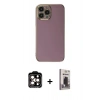 MARSİLYAN™- iPhone 15 Pro Max Kılıf Yankı Serisi - Siyah Bilvis Hayalet Cam Ekran Koruyucu + PVD Metal Kamera Lens - TU