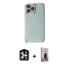 MARSİLYAN™- iPhone 15 Pro Max Kılıf Yankı Serisi - Siyah Bilvis Hayalet Cam Ekran Koruyucu + PVD Metal Kamera Lens - TU