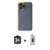 MARSİLYAN™- iPhone 15 Pro Max Kılıf Yankı Serisi - Siyah Bilvis Hayalet Cam Ekran Koruyucu + PVD Metal Kamera Lens - TU
