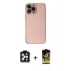 MARSİLYAN™- iPhone 15 Pro Max Kılıf Yankı Serisi - Siyah Buffer Cam Ekran Koruyucu + PVD Metal Kamera Lens - TU