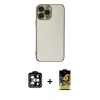 MARSİLYAN™- iPhone 15 Pro Max Kılıf Yankı Serisi - Siyah Buffer Cam Ekran Koruyucu + PVD Metal Kamera Lens - TU