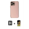 MARSİLYAN™- iPhone 15 Pro Max Kılıf Yankı Serisi - Siyah Buffer Cam Ekran Koruyucu + PVD Metal Kamera Lens - SH