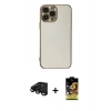 MARSİLYAN™- iPhone 15 Pro Max Kılıf Yankı Serisi - Siyah Buffer Cam Ekran Koruyucu + Raze Metal Kamera Lens - SH