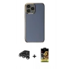 MARSİLYAN™- iPhone 15 Pro Max Kılıf Yankı Serisi - Siyah Buffer Cam Ekran Koruyucu + Raze Metal Kamera Lens - GS