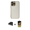 MARSİLYAN™- iPhone 15 Pro Max Kılıf Yankı Serisi - Siyah Buffer Cam Ekran Koruyucu + Raze Metal Kamera Lens - GS