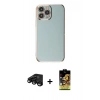 MARSİLYAN™- iPhone 15 Pro Max Kılıf Yankı Serisi - Siyah Buffer Cam Ekran Koruyucu + Raze Metal Kamera Lens - SH