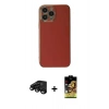 MARSİLYAN™- iPhone 15 Pro Max Kılıf Yankı Serisi - Siyah Buffer Cam Ekran Koruyucu + Raze Metal Kamera Lens - SH