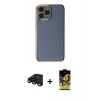 MARSİLYAN™- iPhone 15 Pro Max Kılıf Yankı Serisi - Siyah Buffer Cam Ekran Koruyucu + Siyah Raze Metal Kamera Lens