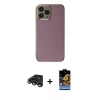 MARSİLYAN™- iPhone 15 Pro Max Kılıf Yankı Serisi - Siyah Buffer Hayalet Cam Ekran Koruyucu + Raze Metal Kamera Lens - TMGI
