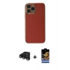 MARSİLYAN™- iPhone 15 Pro Max Kılıf Yankı Serisi - Siyah Buffer Hayalet Cam Ekran Koruyucu + Raze Metal Kamera Lens - SH