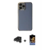 MARSİLYAN™- iPhone 15 Pro Max Kılıf Yankı Serisi - Siyah Buffer Hayalet Cam Ekran Koruyucu + Raze Metal Kamera Lens - GS