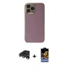 MARSİLYAN™- iPhone 15 Pro Max Kılıf Yankı Serisi - Siyah Buffer Hayalet Cam Ekran Koruyucu + Raze Metal Kamera Lens - GS