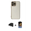 MARSİLYAN™- iPhone 15 Pro Max Kılıf Yankı Serisi - Siyah Buffer Hayalet Cam Ekran Koruyucu + Raze Metal Kamera Lens - SH