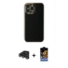 MARSİLYAN™- iPhone 15 Pro Max Kılıf Yankı Serisi - Siyah Buffer Hayalet Cam Ekran Koruyucu + Raze Metal Kamera Lens - TMGI