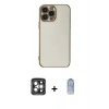 MARSİLYAN™- iPhone 15 Pro Max Kılıf Yankı Serisi - Siyah Joko Magic 5D Cam + PVD Metal Kamera Lens - GI