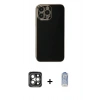 MARSİLYAN™- iPhone 15 Pro Max Kılıf Yankı Serisi - Siyah Joko Magic 5D Cam + PVD Metal Kamera Lens - GI