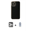 MARSİLYAN™- iPhone 15 Pro Max Kılıf Yankı Serisi - Siyah Joko Magic 5D Cam + PVD Metal Kamera Lens - GS