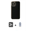 MARSİLYAN™- iPhone 15 Pro Max Kılıf Yankı Serisi - Siyah Joko Magic 5D Cam + PVD Metal Kamera Lens - SH