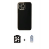 MARSİLYAN™- iPhone 15 Pro Max Kılıf Yankı Serisi - Siyah Joko Magic 5D Cam + PVD Metal Kamera Lens - TU