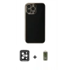 MARSİLYAN™- iPhone 15 Pro Max Kılıf Yankı Serisi - Siyah Joko Magic 5D Hayalet Cam + PVD Metal Kamera Lens - SH