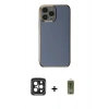 MARSİLYAN™- iPhone 15 Pro Max Kılıf Yankı Serisi - Siyah Joko Magic 5D Hayalet Cam + PVD Metal Kamera Lens - SH