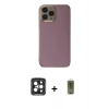 MARSİLYAN™- iPhone 15 Pro Max Kılıf Yankı Serisi - Siyah Joko Magic 5D Hayalet Cam + PVD Metal Kamera Lens - SH