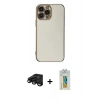MARSİLYAN™- iPhone 15 Pro Max Kılıf Yankı Serisi - Siyah Polymer Nano Ekran Koruyucu + Raze Metal Kamera Lens - SH