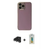 MARSİLYAN™- iPhone 15 Pro Max Kılıf Yankı Serisi - Siyah Polymer Nano Ekran Koruyucu + Raze Metal Kamera Lens - TMGI