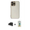 MARSİLYAN™- iPhone 15 Pro Max Kılıf Yankı Serisi - Siyah Polymer Nano Ekran Koruyucu + Raze Metal Kamera Lens - TMGI