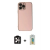 MARSİLYAN™- iPhone 15 Pro Max Kılıf Yankı Serisi - Siyah Polymer Nano Ekran Koruyucu + PVD Metal Kamera Lens - TU