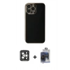 MARSİLYAN™- iPhone 15 Pro Max Kılıf Yankı Serisi - Siyah Vanessa Magic Cam + PVD Metal Kamera Lens - GI