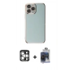 MARSİLYAN™- iPhone 15 Pro Max Kılıf Yankı Serisi - Siyah Vanessa Magic Cam + Gümüş PVD Metal Kamera Lens