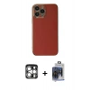 MARSİLYAN™- iPhone 15 Pro Max Kılıf Yankı Serisi - Siyah Vanessa Magic Cam + Gümüş PVD Metal Kamera Lens