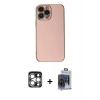 MARSİLYAN™- iPhone 15 Pro Max Kılıf Yankı Serisi - Siyah Vanessa Magic Cam + Gümüş PVD Metal Kamera Lens