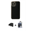 MARSİLYAN™- iPhone 15 Pro Max Kılıf Yankı Serisi - Siyah Vanessa Magic Cam + Raze Metal Kamera Lens - SH