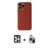 MARSİLYAN™- iPhone 15 Pro Max Kılıf Yankı Serisi - Siyah Vanessa Magic Hayalet Cam + PVD Metal Kamera Lens - LT
