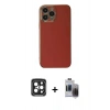 MARSİLYAN™- iPhone 15 Pro Max Kılıf Yankı Serisi - Siyah Vanessa Magic Hayalet Cam + PVD Metal Kamera Lens - SH