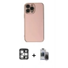 MARSİLYAN™- iPhone 15 Pro Max Kılıf Yankı Serisi - Siyah Vanessa Magic Hayalet Cam + PVD Metal Kamera Lens - GS