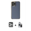 MARSİLYAN™- iPhone 15 Pro Max Kılıf Yankı Serisi - Siyah Vanessa Magic Hayalet Cam + PVD Metal Kamera Lens - LT